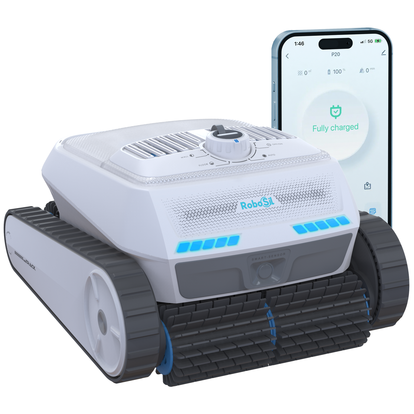 RoboSil RP1 Robotic Pool Cleaner Cordless with App - Up To 3,229 Sq.Ft